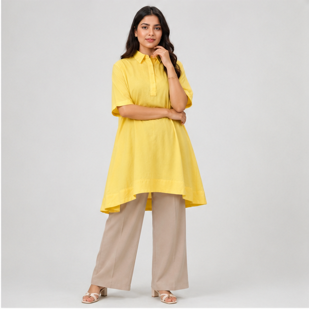 Sunshine Yellow High-Low Tunic Dress
