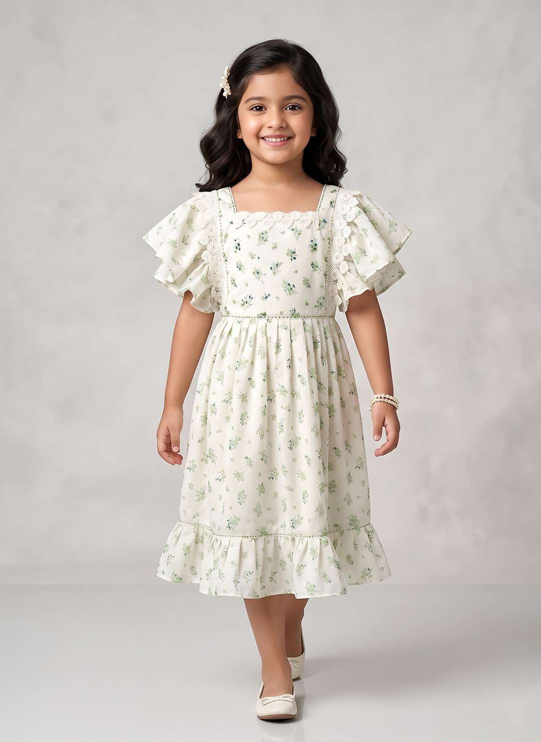 Enchanting Floral Ruffle Frock